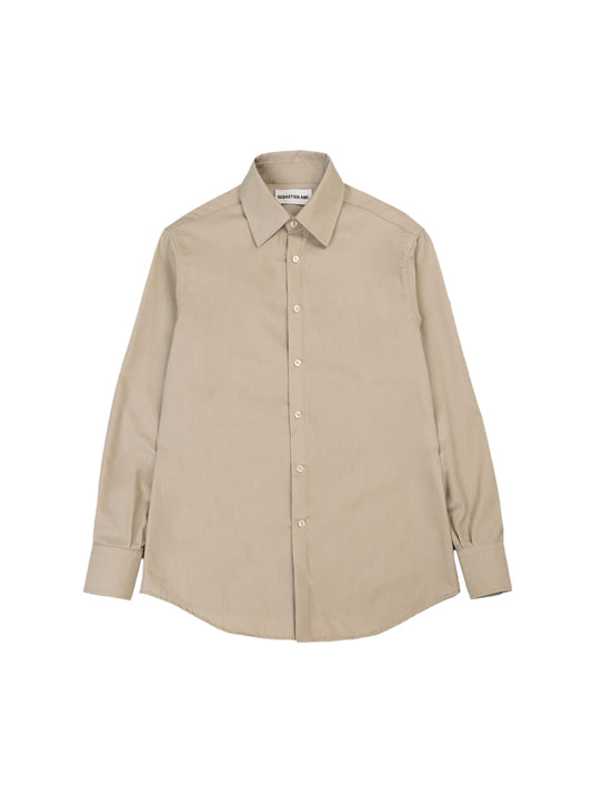 SIMPLE BUTTON DOWN SHIRT : BEIGE